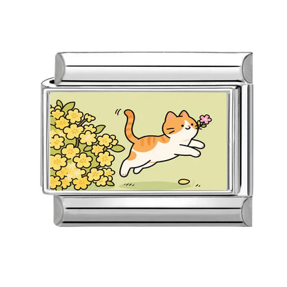 Y2K Cute Funny Sofa Cats Dogs Italian Charm Fit 9mm Stainless Steel Women DIY Bracelet Drop Shipping Fashion Jewelry Wholesale