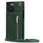 Zipper Wallet for IPhone 17 Air 16 16E 15 14 13 12 11 Pro Max Plus Case with Card Holder Lanyard Strap Crossbody Leather Cover