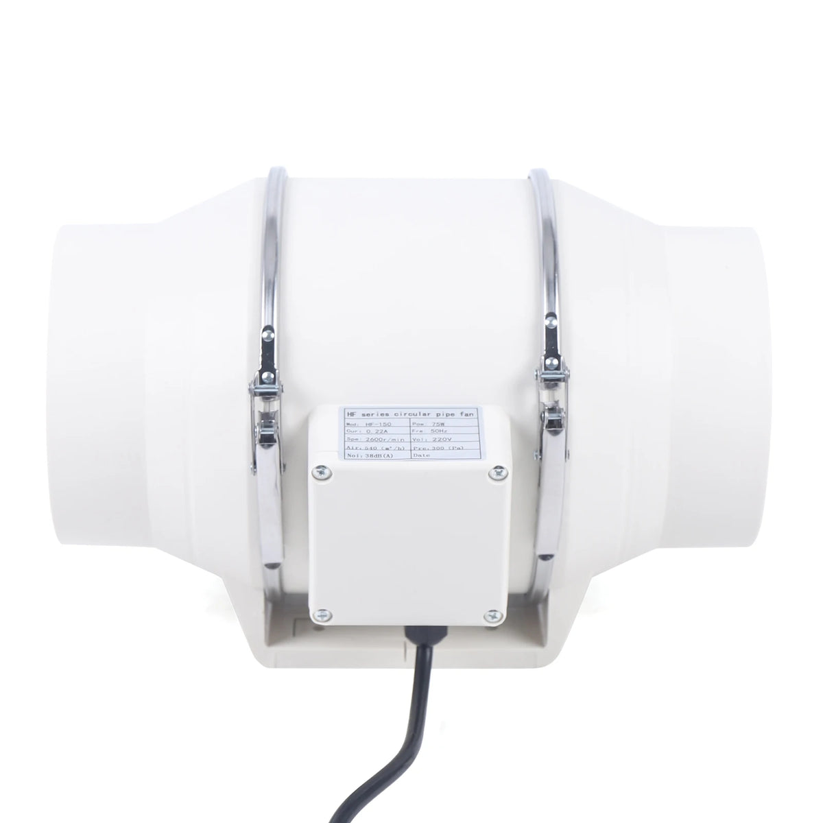 220V Exhaust Fan Silent Duct Ventilation Fan 2600RPM Duct Fan Pipe Extractor for Kitchen Bathroom Toilet (HF-100/HF-150/HF-200)