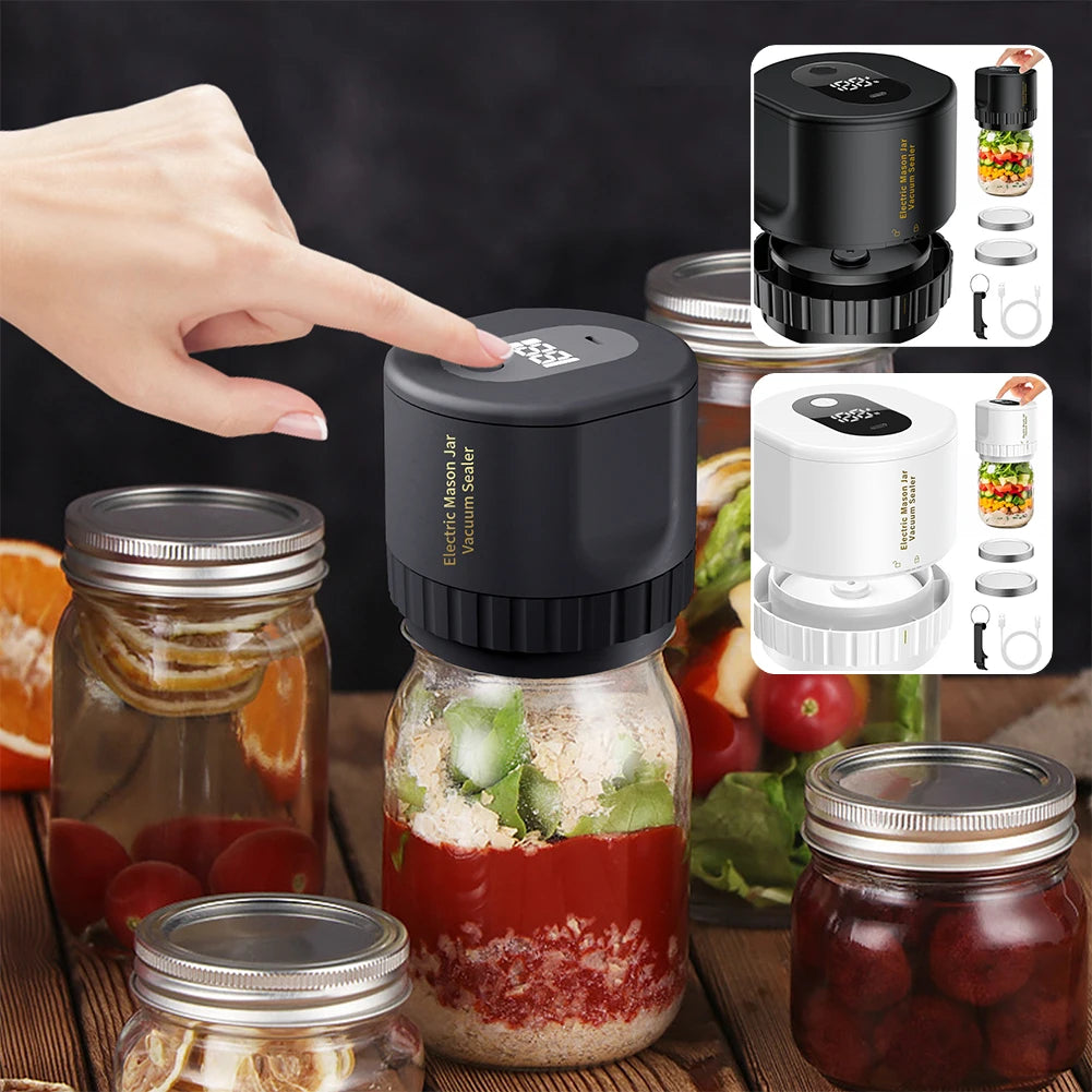 Electric Mason Jar Vacuum Sealer Kit, Cordless, for Mason Jars Wide Mouth Fermentation with Mason