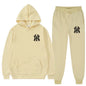 Men's running and fitness fashion casual sportswear set for autumn and winter, hooded sweatshirt + jogging pants two-piece set