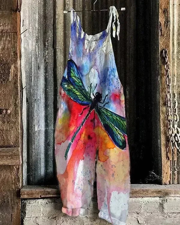 Women Jumpsuits Overalls Sleeveless Slash Neck Print Floral Wide Leg Pants High Street Autumn 2026 Casual Loose Backless