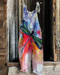 Women Jumpsuits Overalls Sleeveless Slash Neck Print Floral Wide Leg Pants High Street Autumn 2026 Casual Loose Backless