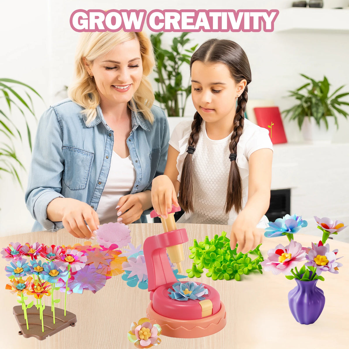 DIY Flower Bouquet Kit Educational Crafts Set for Kids,DIY Flower Arrangement Children's Toy Make Own Gift for Birthday Holiday