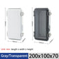 IP67 Waterproof Gray/Transparent Cover Enclosure Juction Box ABS Plastic Outdoor Electronic Instrument Hinge Case