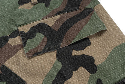 M65 Silhouette Camouflage Cargo Cropped Shorts for Men Wide Leg Patchwork Baggy Summer Shorts Oversized Loose Over Knee Pants