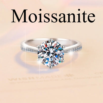 Moissanite Couple Ring For Women Man 925 Silver Stone Match Dia Wedding Band Bride S Sterling Silver White Gold 2.00ct