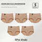 5PCS Seamless Mulberry Silk Panties Woman Underwear Ultra-Thin High Elastic Invisible Briefs Soft & Breathable Female Lingerie
