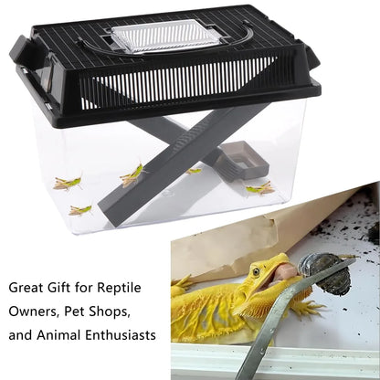 Insect Breeding Box Clear Cricket Keeper Escape Proof Reptile Feeder Habitat Ventilated Bug Terrarium Container Easy Clean