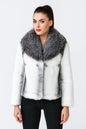 Women Real Rabbit Fur Coat High Collar Winter Jacket Make of One Rabbit Fur Cross Mink Pattern