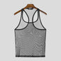 INCERUN Tops American Style Fashion Men Thin Perspective Mesh Vests Sexy Casual Streetwear Male Personality Sleeveless Tank Tops