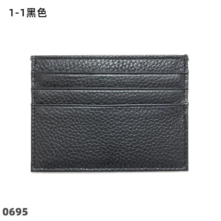 Custom Company Logo Cowhide Card Holder Woman Man Fashion Slim Mini Card Bag Genuine Leather Engrave Name Luxury Casual Purse