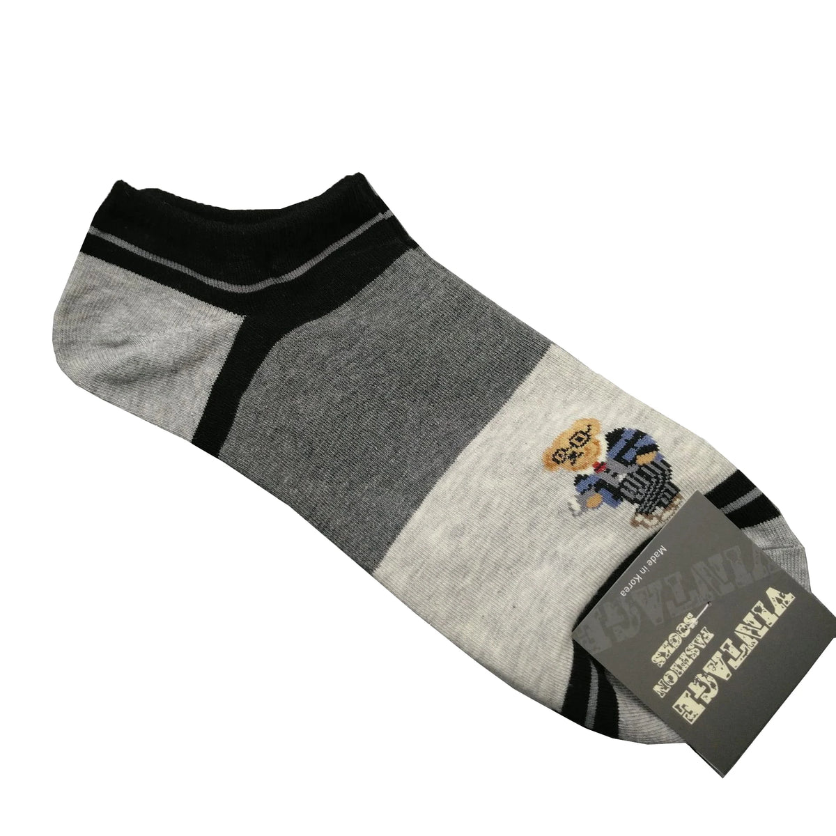 Good Quality Cartoon Gentleman Bear Men's Socks Cotton Harajuku Style Sport Boys Skateboard Novelty Breathable  Christmas Gifts