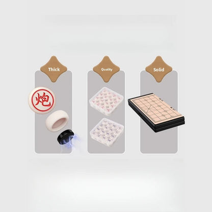 Chinese Chess Children Chess With Chessboard Magnetic Portable Magnetic Chess Pieces Solid Wood Foldable Puzzle Game With Box