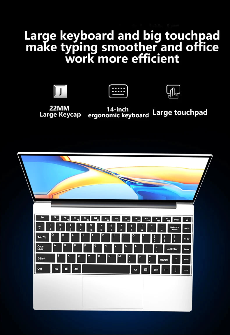 LENO Ultra Slim 14.1" Laptop  Intel Core i7 8650U 32GB 2TB Windows 11 Pro Gaming Computer PC Gamer office Notebook 1920*1080 HD