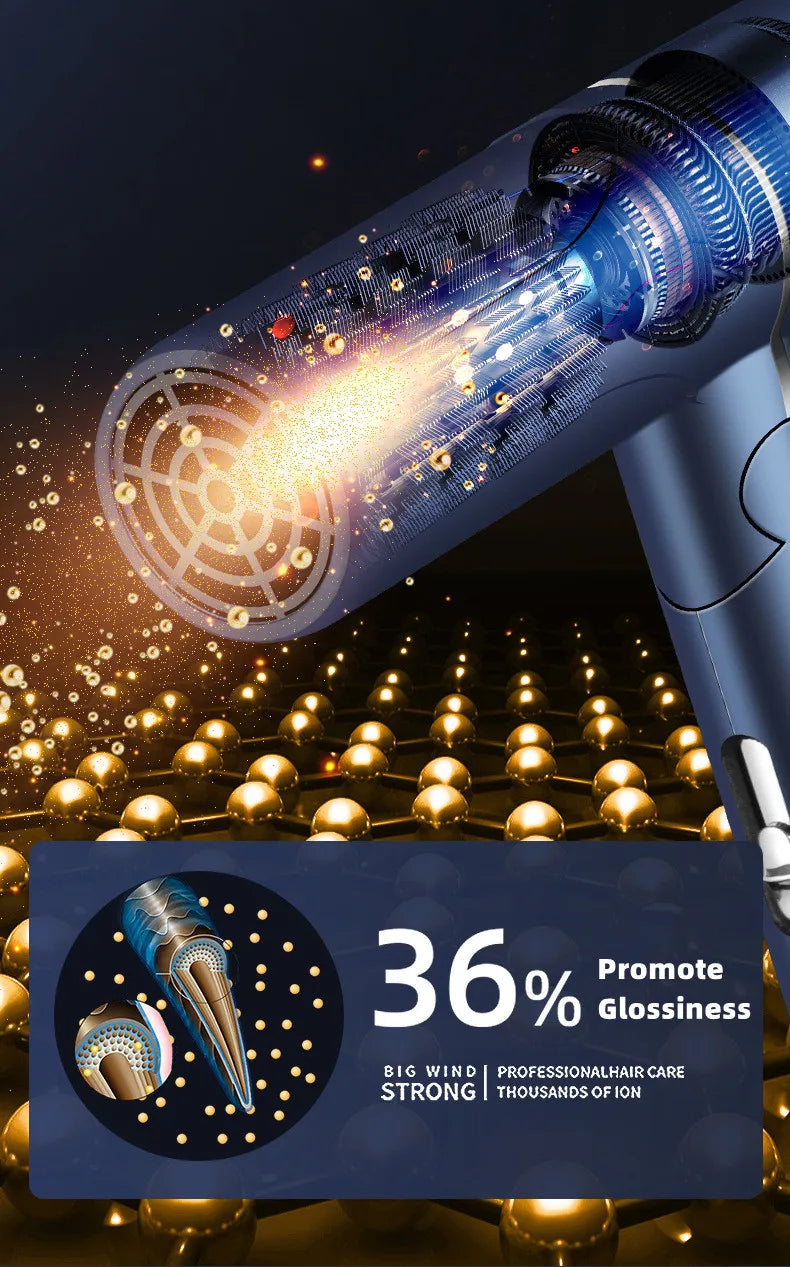 Hot Selling Professional Hair Dryer Negative Ion High Power Blue Light Foldable Electric Hair Dryer Salon Hair Tools Home