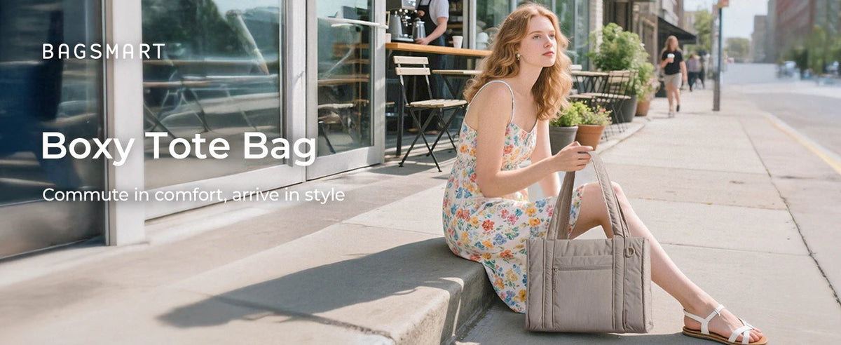 BAGSMART Small Tote Bag for Women Lightweight Crossbody Bag with Zipper Mini Shoulder Bag for Travel Work College