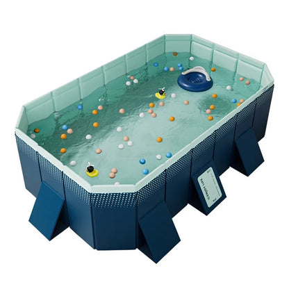 Foldable Pool Swimming Pool For Family Adults Child Collapsible Swimming Pool For Outside Backyard Portable Pet Swimming Pool For 1~8 People Can Connected Water Pump