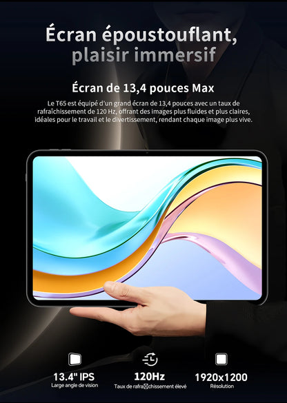 Teclast T65 Android 16 Tablet 13.4 Inch 1920X1200 120Hz T7280 8 Cores (6+20)Max 26Gb Ram 128Gb Rom 4g Lte 8000Mah 13Mp+5Mp