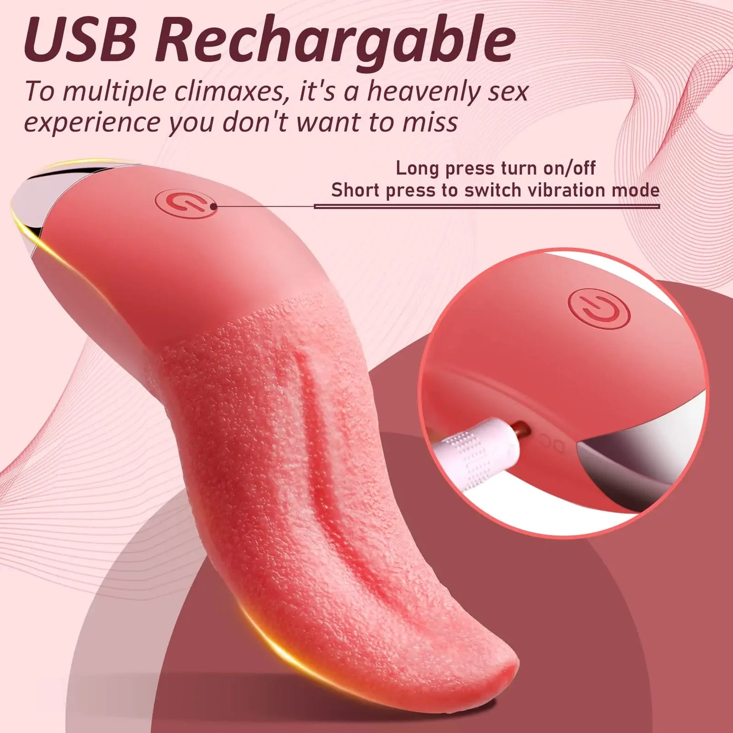 Heating Tongue Licking Vibrator G Spot Clitoral Stimulator Mini Clit Sex Toys for Women Rechargeable Nipple Female Masturbator