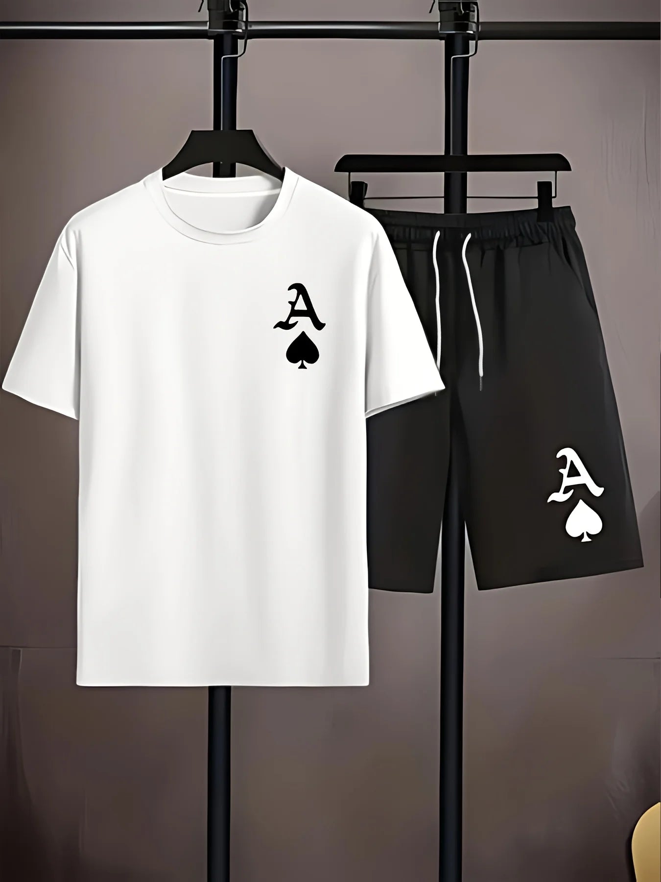 Summer Casual Men's T-Shirt and Shorts Set 2026 Sportswear Set Plus Size Short-Sleeve T-Shirt Drawstring Pocket Shorts Set