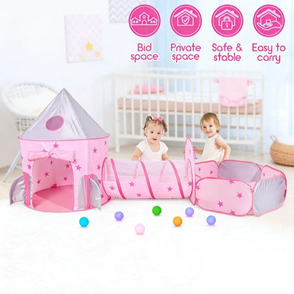 IMBABY Star Printed Play Tent for Toddler with Baby Ball Pit and Play Tunnel Children Indoor Outdoor Playhouse for Birthday Gift