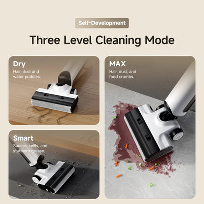 UWANT D500 Wet Dry Vacuum Cleaner 17000Pa Suction 180°Lay-Flat Cordless Mop AI Self-Cleaning 65°C Drying Triple-Sided Edge