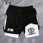 Men 2 in 1 Double Deck Marathon Running Shorts Fitness Training Pants Men's Racing Shorts Gym Wear Jogging Workout Sports Shorts