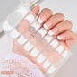 16Tips White French Semi-Cured Gel Nail Patch Sliders Full Cover Gel Nail Stickers For UV Lamp Adhesive Decals Manicure Patch #7