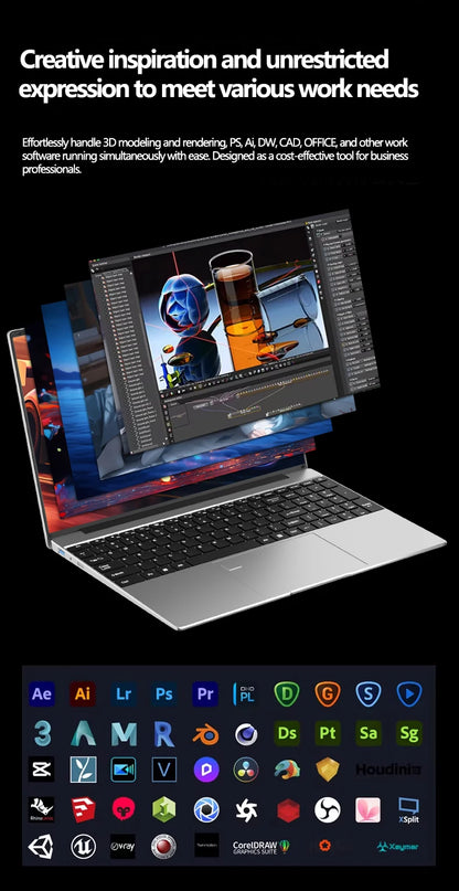 2026 LENO 15.6" Laptop Windows 11 32GB 2TB Intel Core i9 9900 1920*1080 HD Gaming Computer PC Gamer office Ultra Slim Notebook