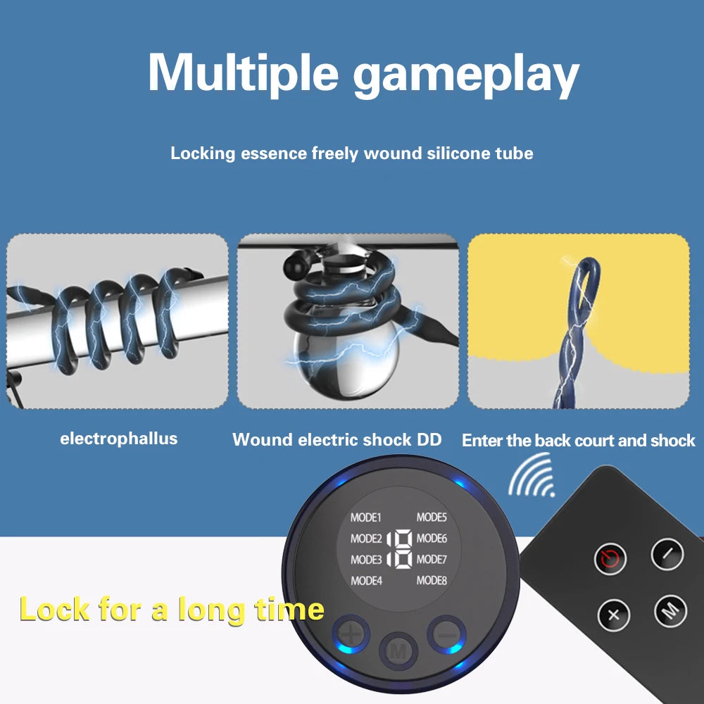 Electric Shock Metal Penis Ring Electric Penis Enlarger Massage Cock Ring Medical Themed Toys Stimulate Adult Sex Toys For Men
