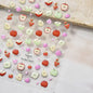 Lovely Red Fruit Strawberry Cherry Bowknot Love Heart Star Silk Ribbon 5D Nail Art Stickers Chic Self Adhesive Manicure Decal