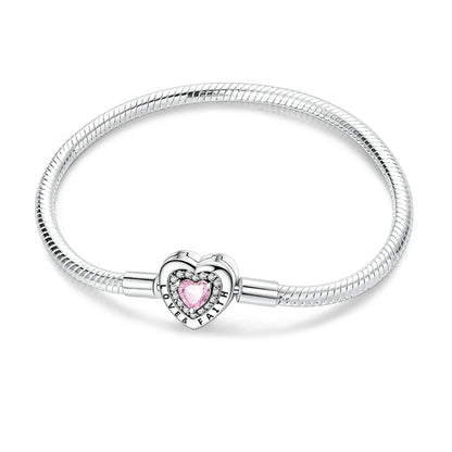 Original 925 Sterling Silver Bracelets 17-20CM Love Heart Flowers Butterfly Charms Beads Bracelet For Women Fashion Jewelry Gift