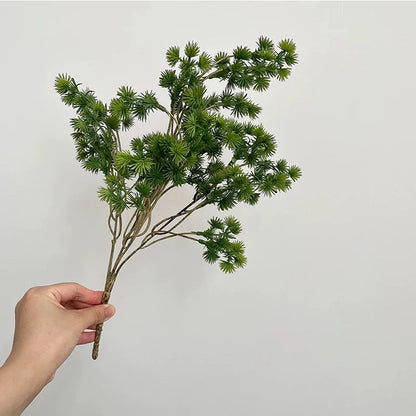 3/5Pcs Artificial Podocarpus Branches Greens for Decoration Christmas Foliage Home DIY Floral Arrangements Artificial Plants