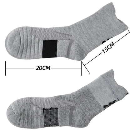 6/3/1 Pairs New Men Sports Running Fitness Flight Short Tube Socks Women's Towel Bottom Basketball Socks Solid Color Black Socks