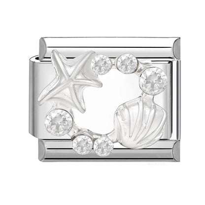 Y2K Butterfly Bow Knot Heart Star Moon Zircon Daisy Cross Italian Charm Links Fit 9mm Stainless Steel Bracelet DIY Making Gifts