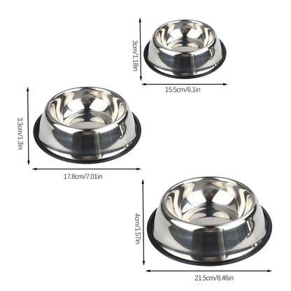 Steel Pet Dog Bowl Feeder Skidproof Anti-ant Food Water Drink Dishes Feeder Dog Bowls Food Accessories Pet Supplies