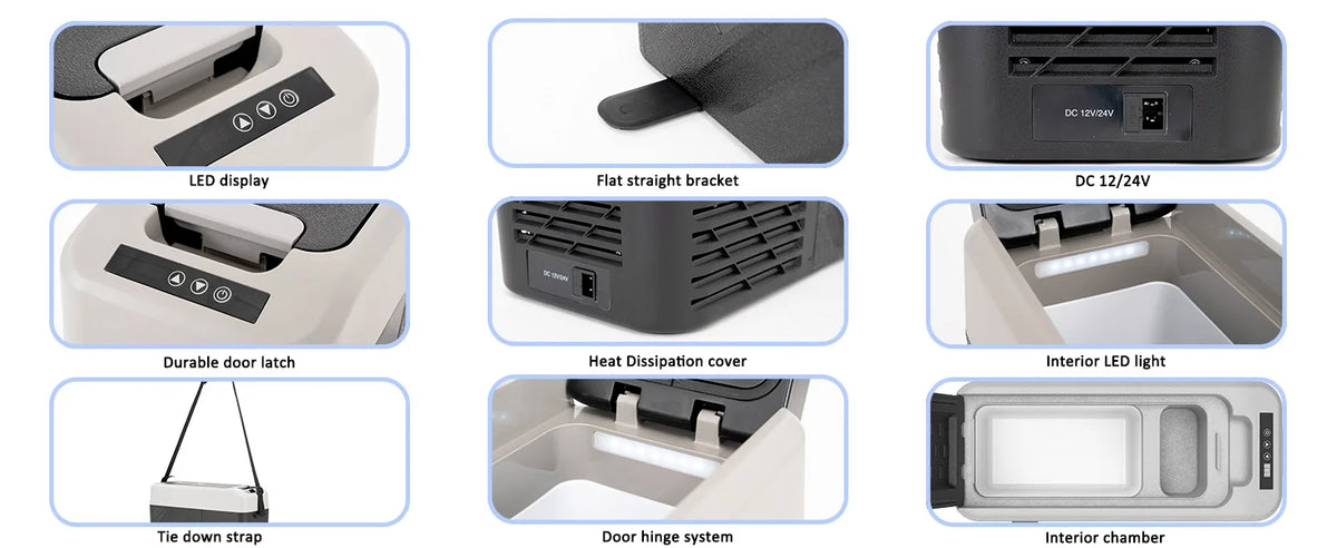 Alpicool KCF15 15L Compressor Cool Box Portable for Car, Truck, Compact Camping Fridge 12/24V DC Cool Box for Travel, Food & Dri