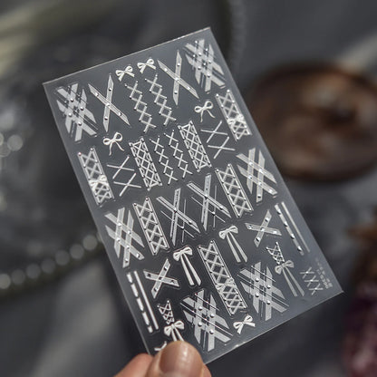 Thin and Tough Nail Stickers 3D Dark Gothic Impression Self Adhesive Nail Art Stickers European Letter Nail Decorations Stickers