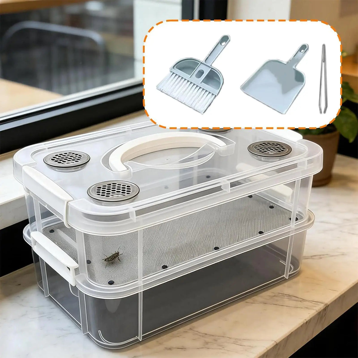 High Capacity Mealworm Farm Transparent Mealworm Breeding Kit To Breed Live Mealworms For Bearded Dragon And Reptiles Portable