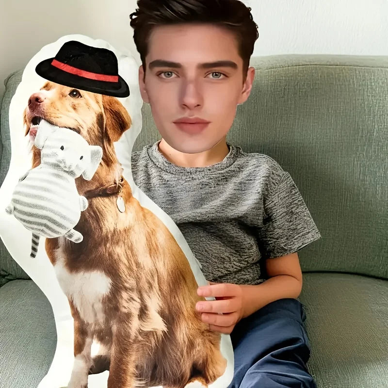 Customized Modern Pet Pillow with Double-Sided Digital Printing, Personalized Cat and Dog Photo Cushion