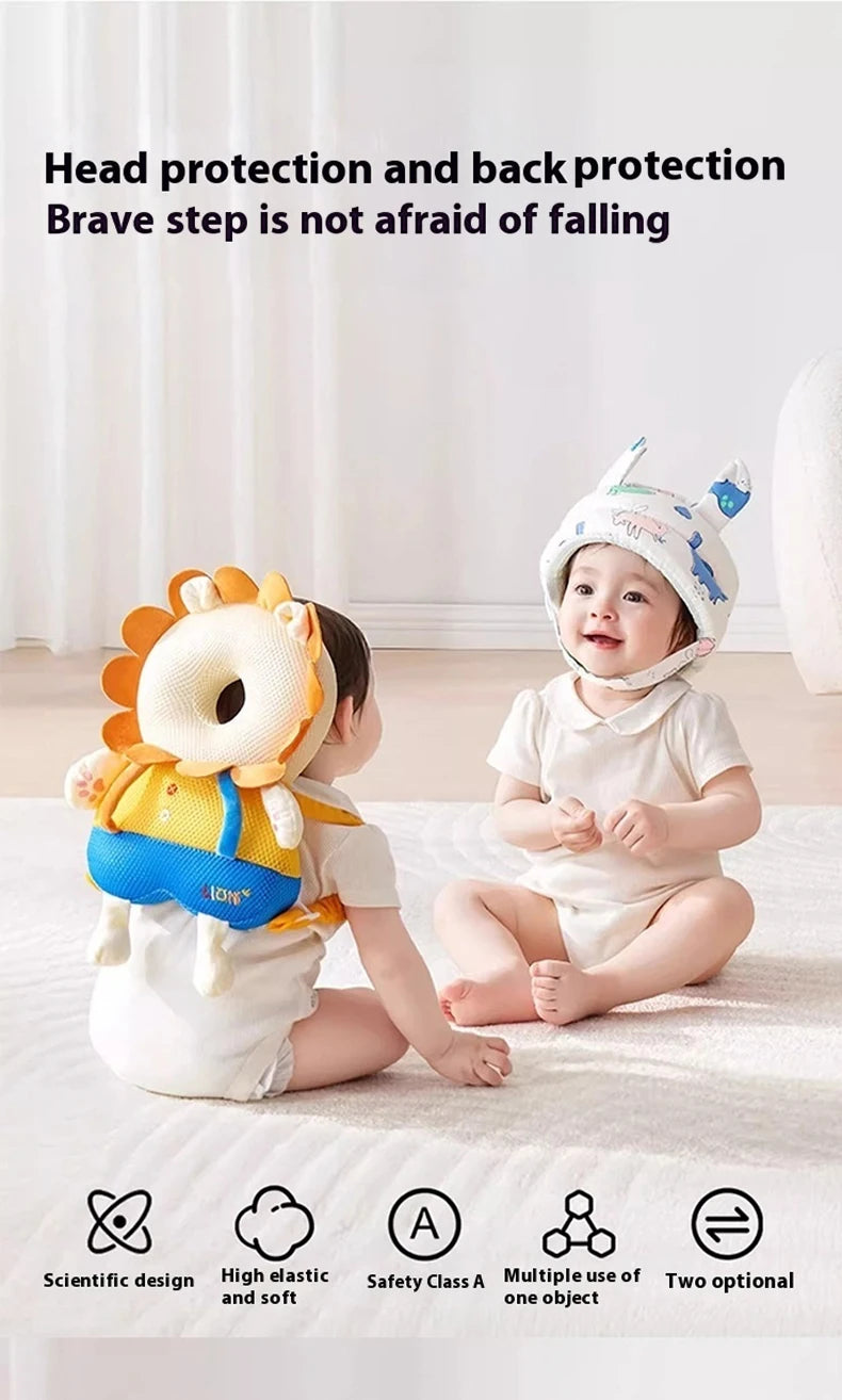 AIBEDILA Toddler Baby Head Protector Newborn Headrest Security Pillows Backpack Cartoon Kids Safe Learn to Walk Support Cushion