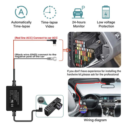 4 Channel Dash Cam 360° Car Video Recorder Black Box with Night Vision 24/7 Parking Monitor G-Sensor Loop Recording Auto Parts