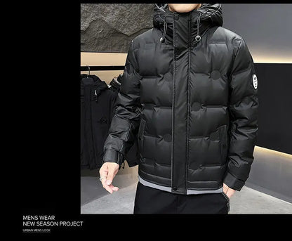 Hip Hop Men's Lightweight Hooded Down Jackets Winter Fashion Windbreaker Thick Warm Coats Outdoor Sport White Duck Down Jacket