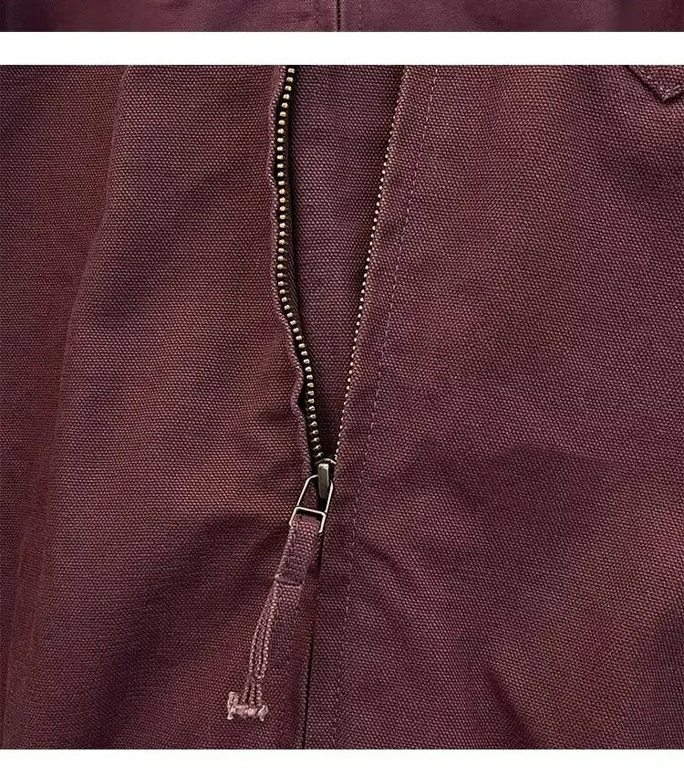 Pure Cotton Detroit Washed Jacket Men's Spring Loose Fit Collared Workwear Jacket Trendy Brand Color Block Casual Coat