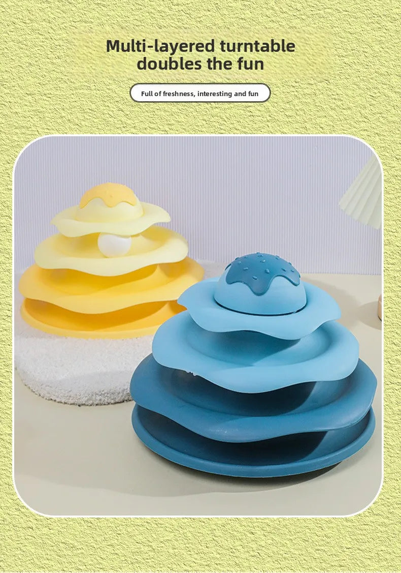 Popular Turntable Toys Cat Toys Little Bee Tumbler Cat Teasing Artifact Turntable