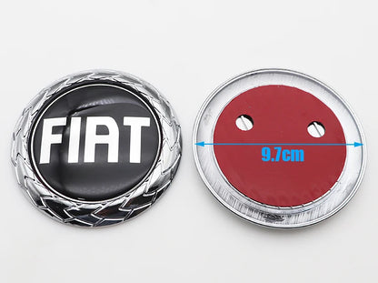 1pcs 3D 9.7cm 8.5cm 7.5cm ABS Car Front Logo Front Grill Rear Bumper Tail Door Trunk Emblem Sticker Styling Accessories For FIAT