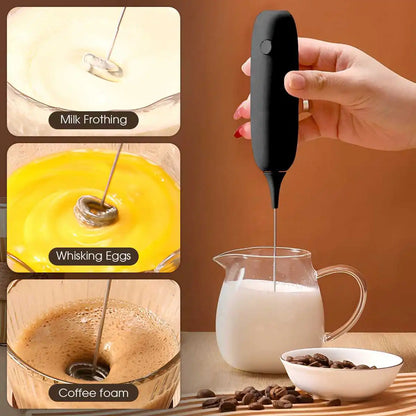 Electric Milk Frother Handheld Automatic Foam Maker for Coffee Cappuccino Latte Foamer Battery-powered Kitchen Whisk Tools