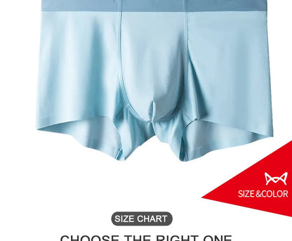 MiiOW 3Pcs Ice Silk Men Underwear Mens Underpants Graphene Antibacterial Crotch Men's Panties Breathable Man Boxers Briefs L-5XL