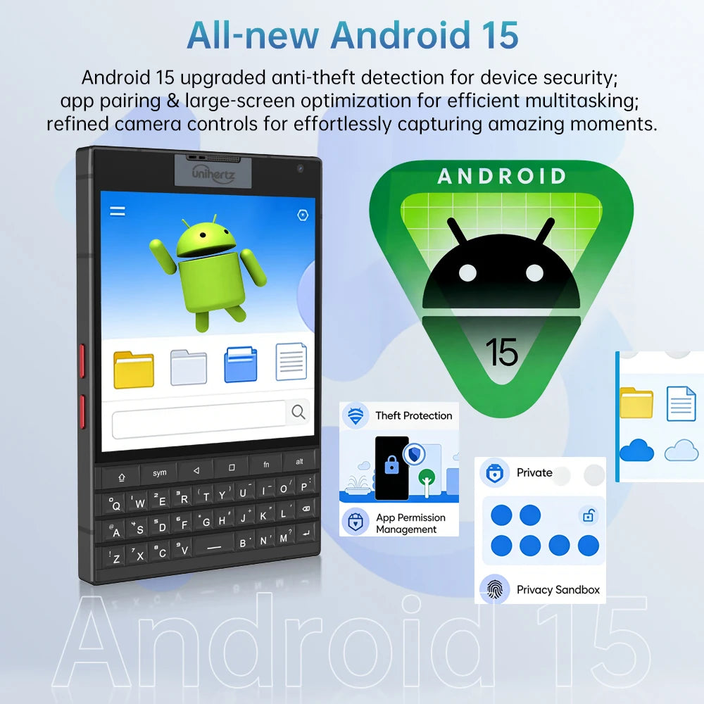 Unihertz Titan 2 Smartphone 5G Android 15 with Physical Keyboard Dual Screen 12GB 512GB  Dimensity 7300 Dual SIM 50MP Camera